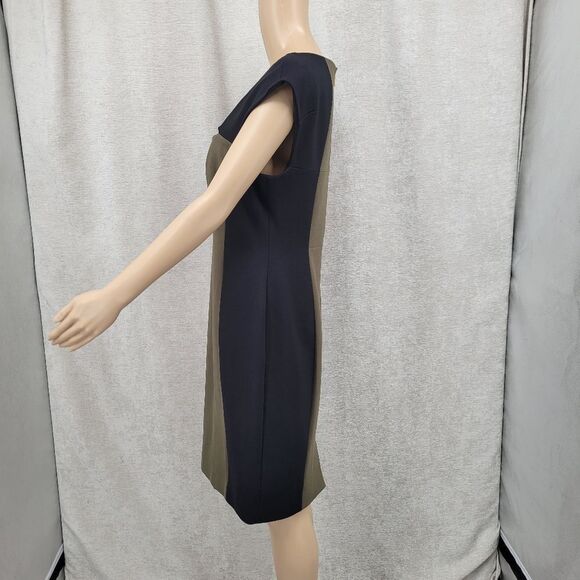 Rachel Roy Elegant Black and Olive Green Ponte Stretch Dress - Picture 5 of 10